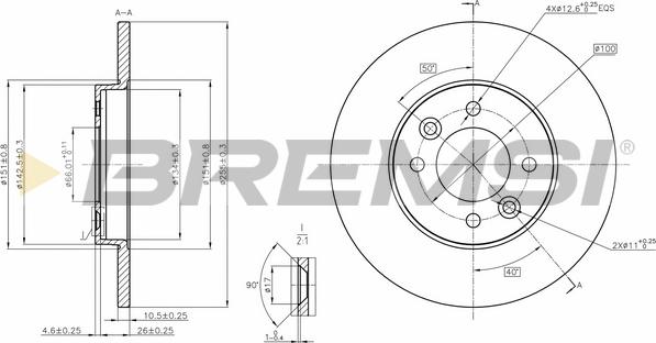 Bremsi CD6361S - Гальмівний диск autocars.com.ua