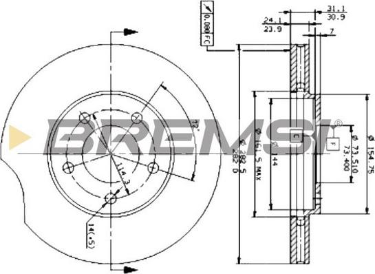 Bremsi CD6366V - Гальмівний диск autocars.com.ua