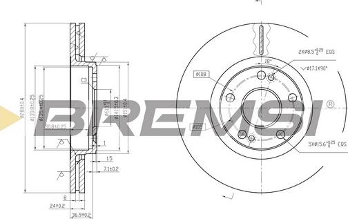 Bremsi CD6369V - Гальмівний диск autocars.com.ua