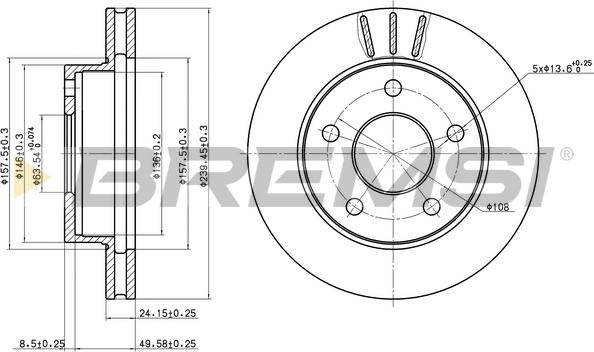 Bremsi CD6370V - Тормозной диск autodnr.net