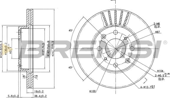 Bremsi CD6377V - Гальмівний диск autocars.com.ua