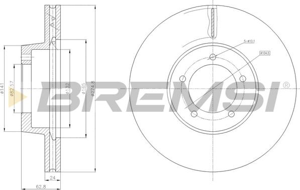 Bremsi CD6380V - Гальмівний диск autocars.com.ua