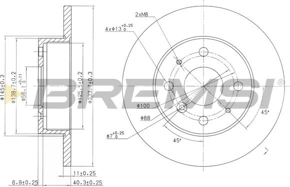 Bremsi CD6386S - Гальмівний диск autocars.com.ua