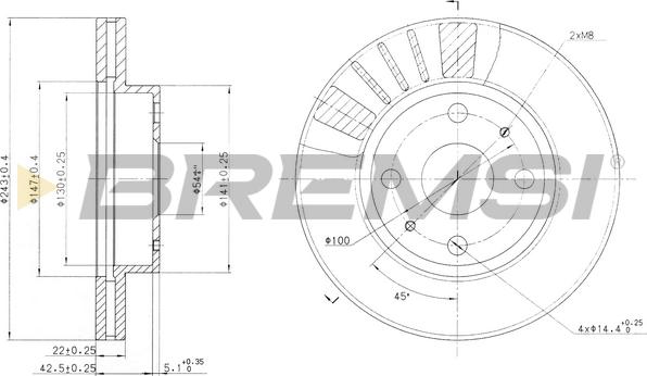 Bremsi CD6405V - Гальмівний диск autocars.com.ua