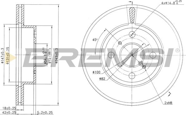 Bremsi CD6407V - Гальмівний диск autocars.com.ua