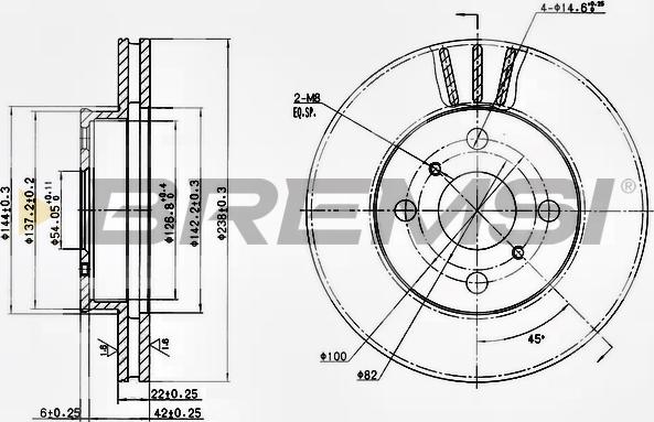 Bremsi CD6408V - Гальмівний диск autocars.com.ua