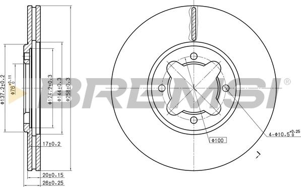 Bremsi CD6410V - Тормозной диск autodnr.net