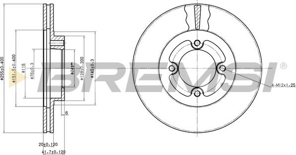 Bremsi CD6415V - Гальмівний диск autocars.com.ua