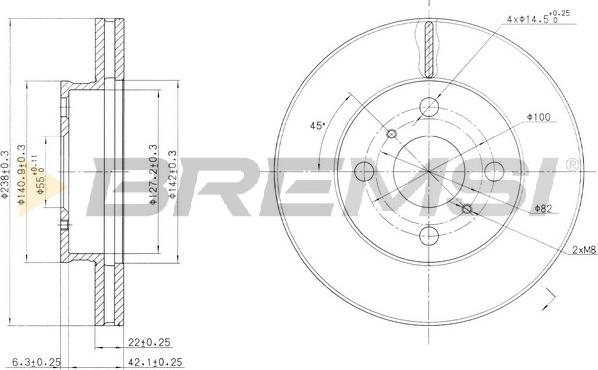 Bremsi CD6417V - Тормозной диск autodnr.net