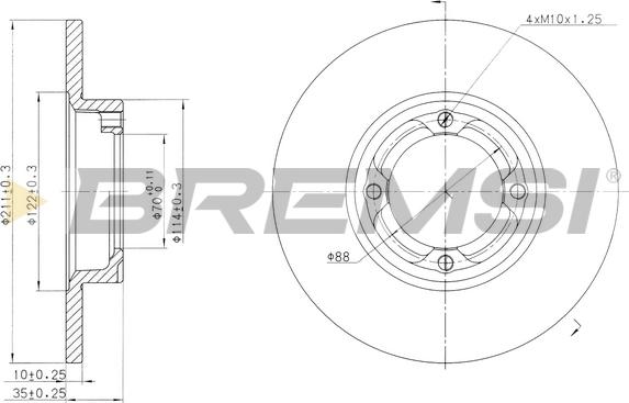 Bremsi CD6418S - Гальмівний диск autocars.com.ua