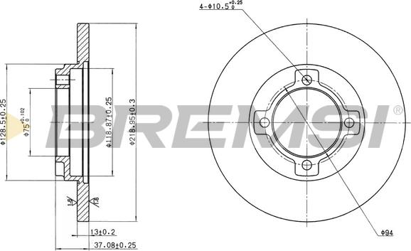 Bremsi CD6429S - Гальмівний диск autocars.com.ua