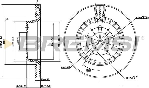 Bremsi CD6434V - Гальмівний диск autocars.com.ua