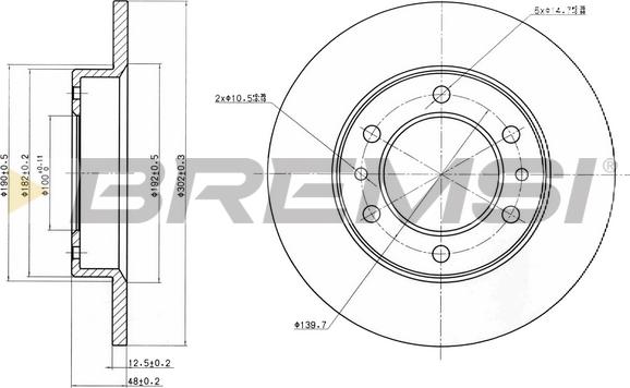 Bremsi CD6444S - Гальмівний диск autocars.com.ua