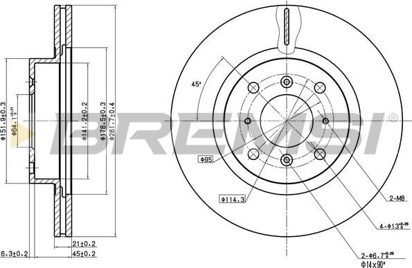 Bremsi CD6453V - Гальмівний диск autocars.com.ua