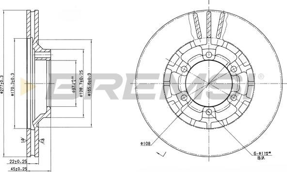 Bremsi CD6460V - Тормозной диск autodnr.net