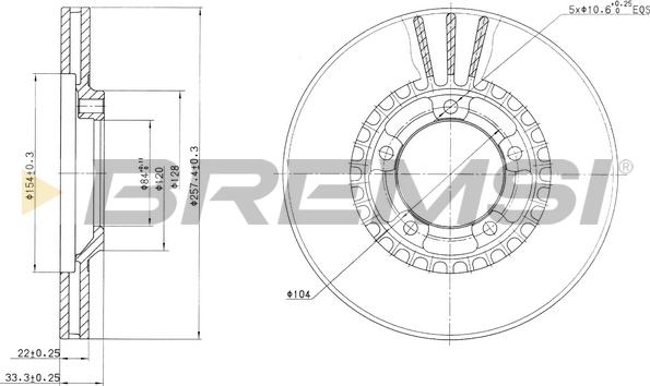 Bremsi CD6461V - Гальмівний диск autocars.com.ua