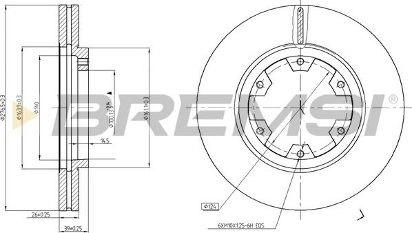 Bremsi CD6464V - Гальмівний диск autocars.com.ua