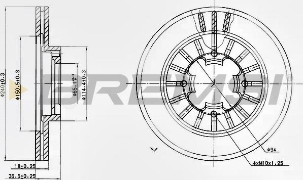 Bremsi CD6465V - Гальмівний диск autocars.com.ua