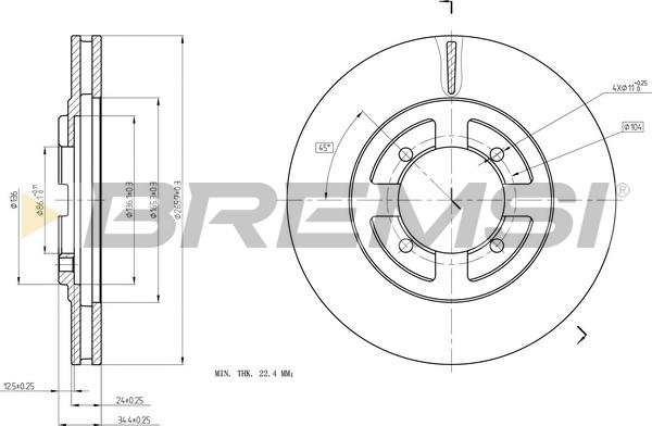 Bremsi CD6472V - Гальмівний диск autocars.com.ua