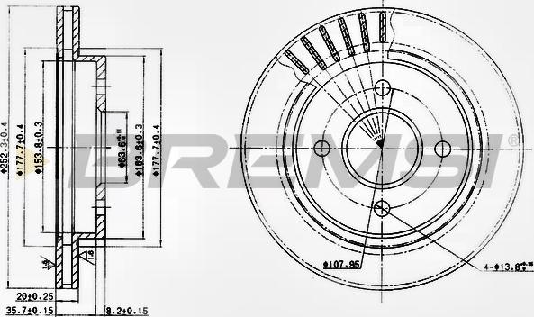 Bremsi CD6479V - Гальмівний диск autocars.com.ua