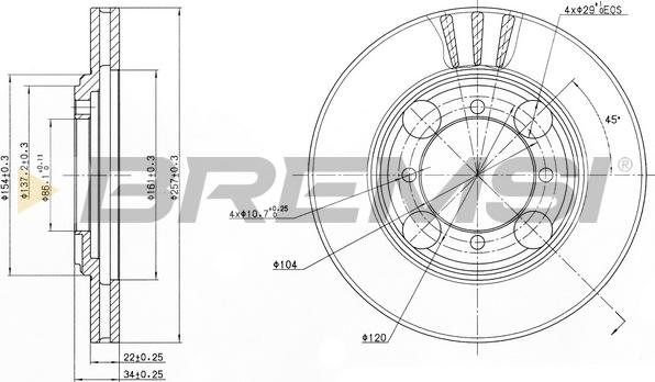 Bremsi CD6482V - Гальмівний диск autocars.com.ua