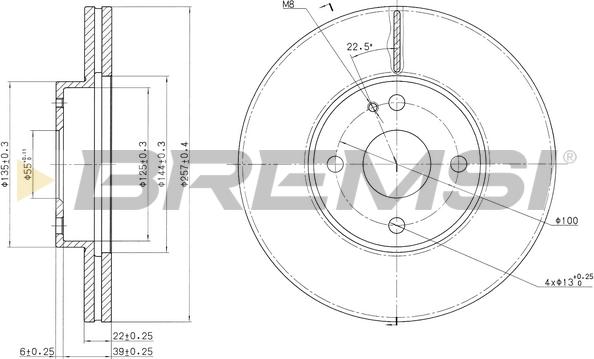 Bremsi CD6495V - Гальмівний диск autocars.com.ua