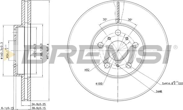 Bremsi CD6502V - Гальмівний диск autocars.com.ua