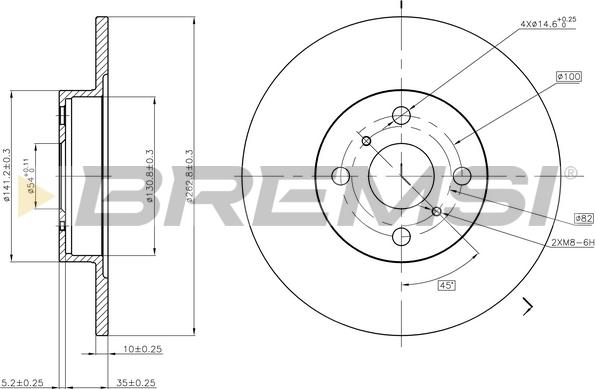 Bremsi CD6504S - Тормозной диск autodnr.net