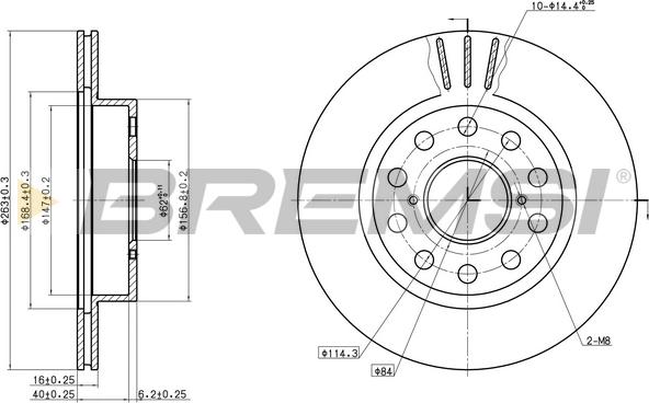 Bremsi CD6506V - Гальмівний диск autocars.com.ua