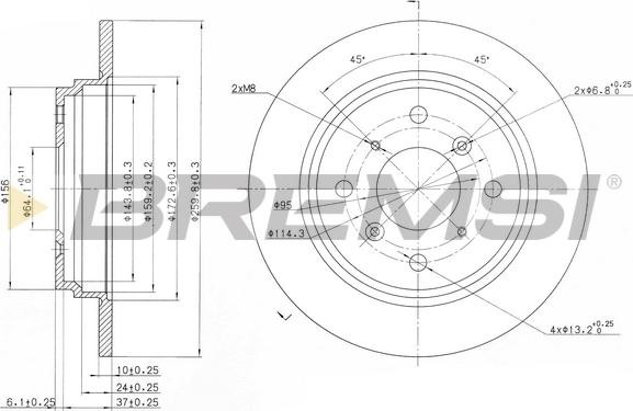 Bremsi CD6512S - Гальмівний диск autocars.com.ua