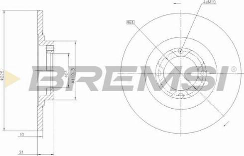 Bremsi CD6537S - Гальмівний диск autocars.com.ua