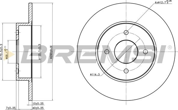 Bremsi CD6546S - Гальмівний диск autocars.com.ua