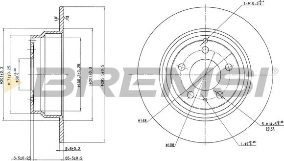 Bremsi CD6552S - Гальмівний диск autocars.com.ua