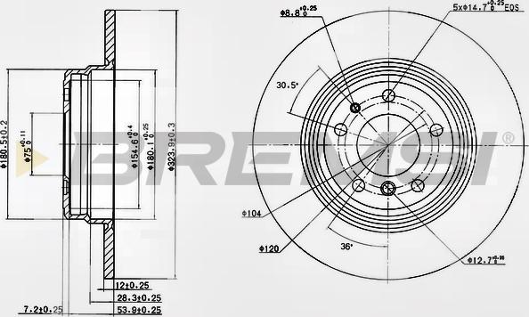 Bremsi CD6553S - Гальмівний диск autocars.com.ua