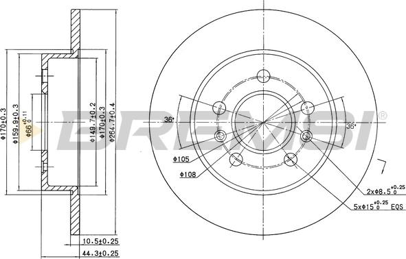 Bremsi CD6556S - Гальмівний диск autocars.com.ua