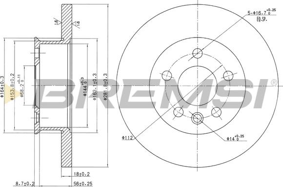 Bremsi CD6562S - Гальмівний диск autocars.com.ua