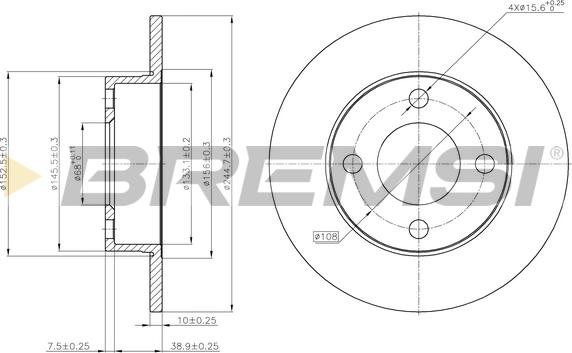 Bremsi CD6563S - Гальмівний диск autocars.com.ua