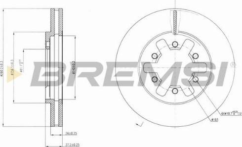 Bremsi CD6601V - Гальмівний диск autocars.com.ua