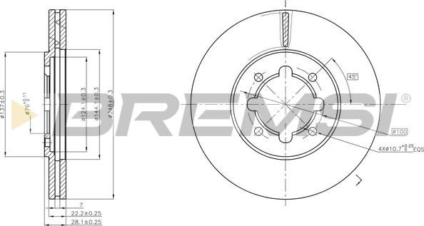 Bremsi CD6609V - Гальмівний диск autocars.com.ua