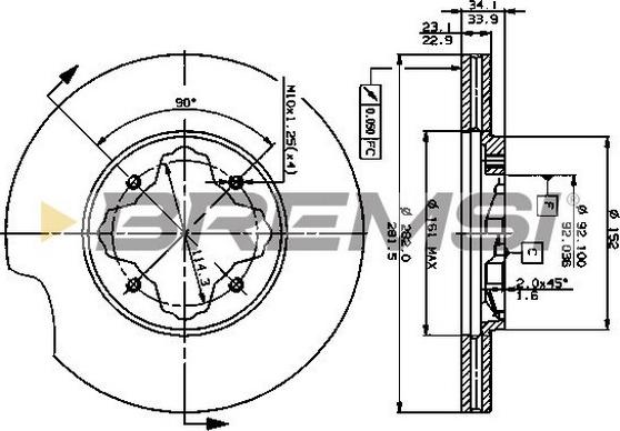 Bremsi CD6619V - Тормозной диск autodnr.net