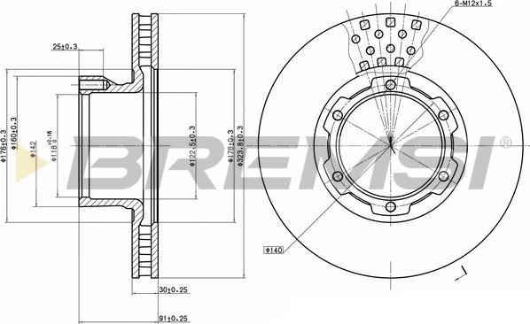 Bremsi CD6632V - Гальмівний диск autocars.com.ua