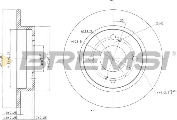 Bremsi CD6659S - Гальмівний диск autocars.com.ua