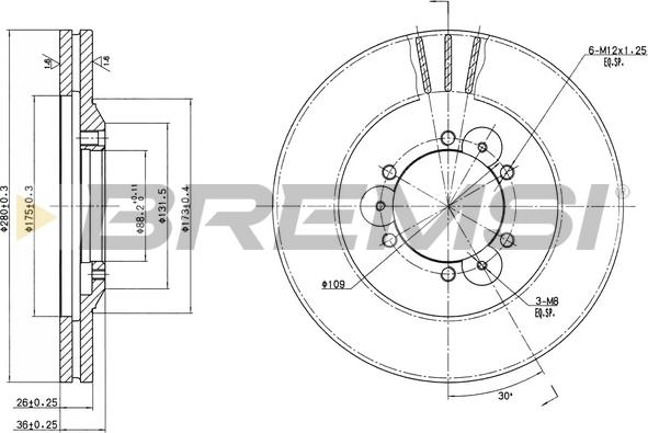 Bremsi CD6694V - Гальмівний диск autocars.com.ua