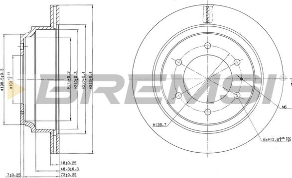 Bremsi CD6695V - Гальмівний диск autocars.com.ua