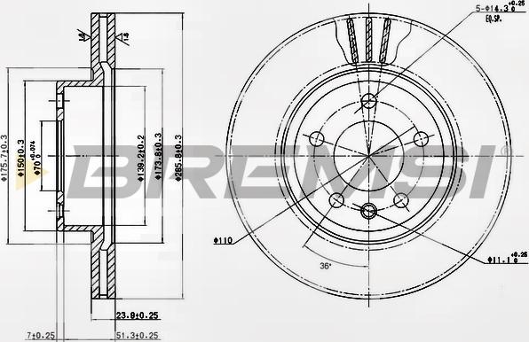 Bremsi CD6697V - Гальмівний диск autocars.com.ua