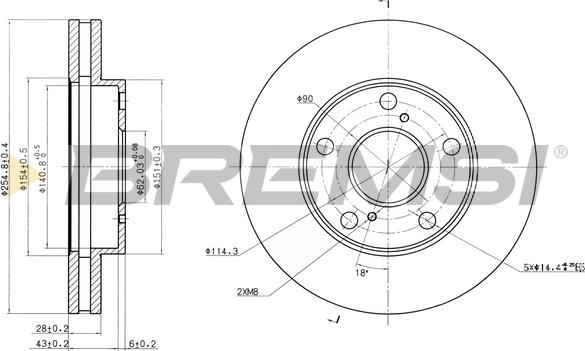 Bremsi CD6702V - Тормозной диск autodnr.net