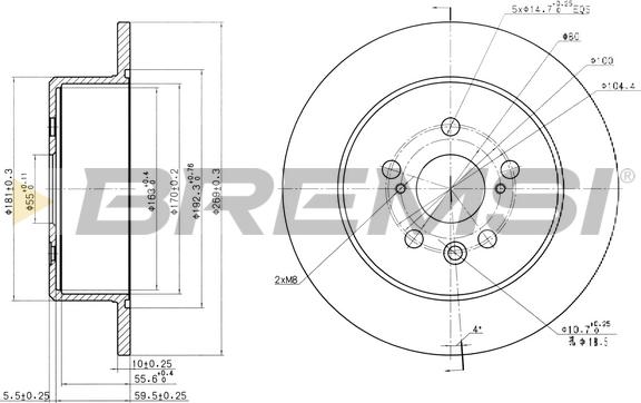 Bremsi CD6705S - Гальмівний диск autocars.com.ua