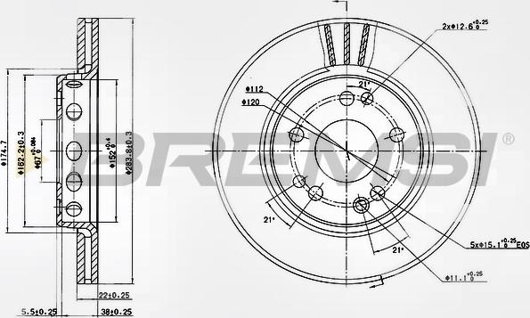 Bremsi CD6728V - Гальмівний диск autocars.com.ua