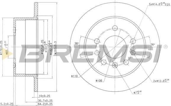 Bremsi CD6756S - Гальмівний диск autocars.com.ua