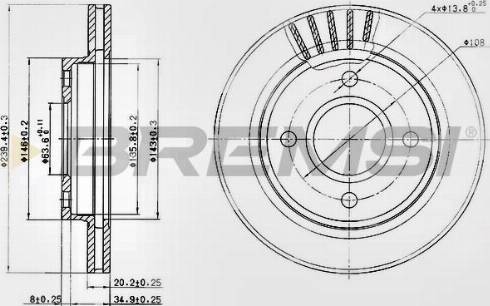 Bremsi CD6766V - Гальмівний диск autocars.com.ua